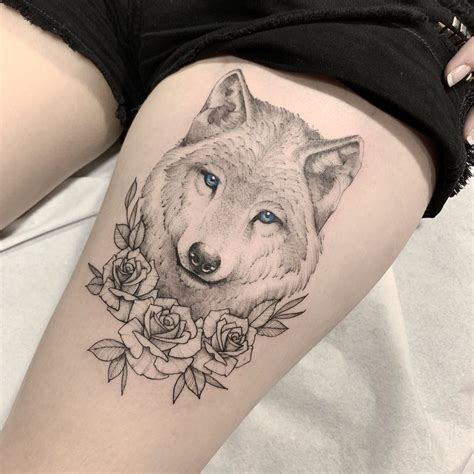 tatuagem feminina de lobo na coxa|Top 10 tatuagens femininas na coxa ideas and inspiration